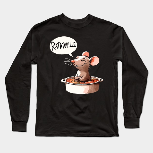Ratatouille Rat Design Long Sleeve T-Shirt by DoodleDashDesigns